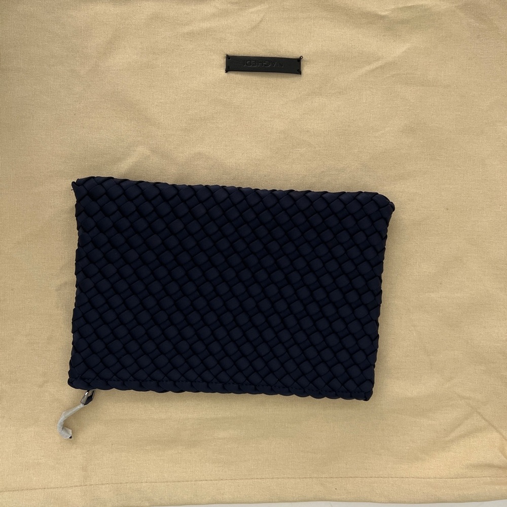 Naghedi Navy Blue Woven Tote - Picture 4 of 4